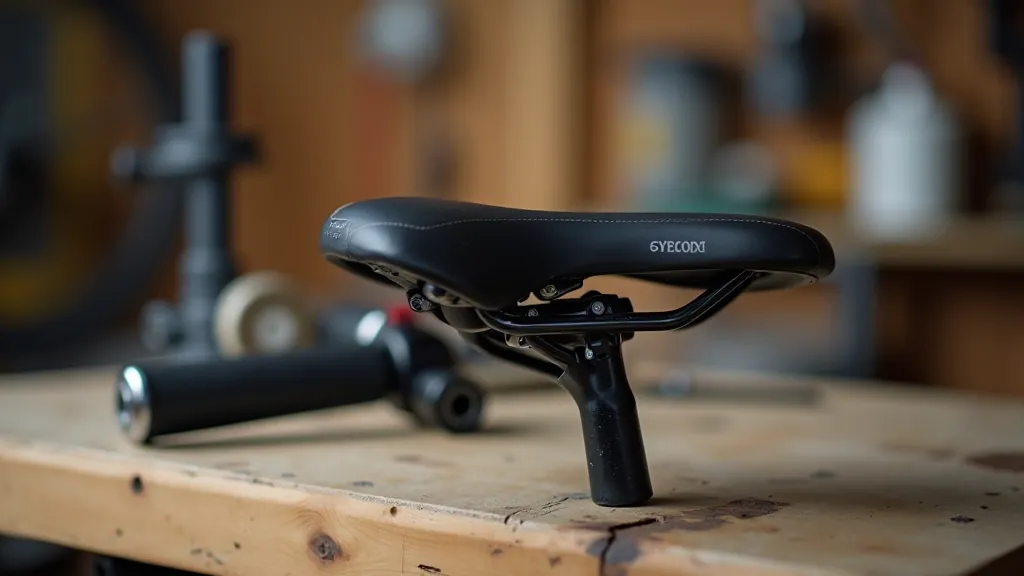 Close-up of bicycle saddle and handlebars showing proper positioning angles